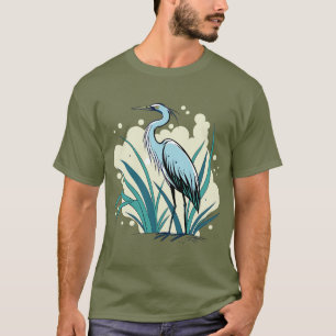 T-shirt Un majestueux héron bleu se dresse dans une nat vi