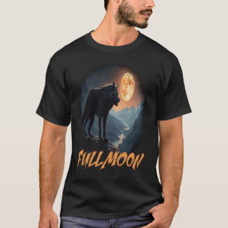 T-shirt un majestueux loup sauvage sous la pleine lune