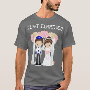 T-shirt Un Mariage Juif vient de Marier Chuppah Mariée Sal