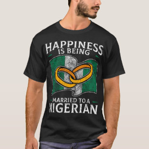 T-shirt Un Mariage nigérian Marrie, drapeau noir du mariag