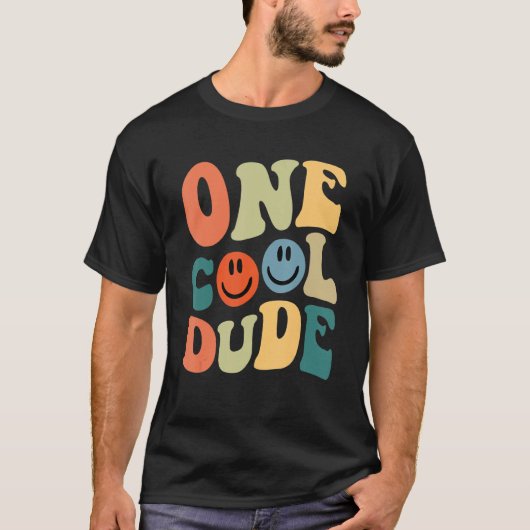 T-shirt Un Mec Cool 1er Anniversaire Pour Boys Retro (Devant)