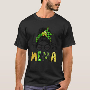 T-shirt Un Mema chanceux Bun en désordre Léopard Saint-Pat