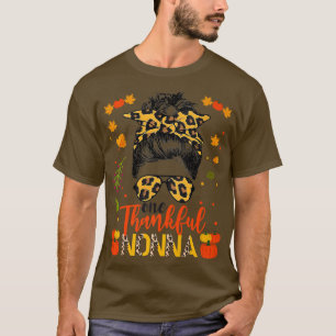 T-shirt Un Merci Nonna Grand-Mère Leopard Messy Automne