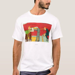T-shirt Un moment soucieux, queue de billard frappant une