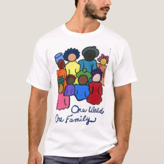 T-shirt Un monde, une famille interraciale multiculturelle