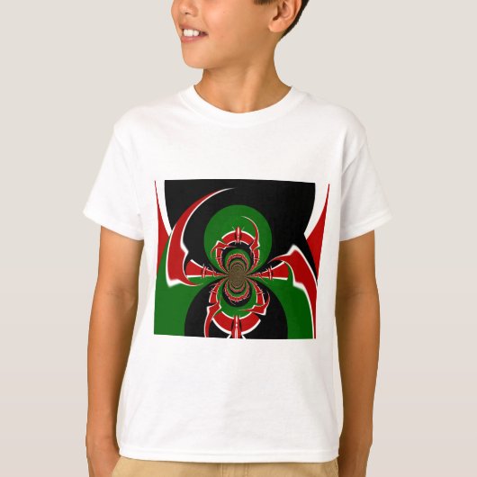 T-shirt Un Motif du drapeau kényan dynamique : un art puis (Devant)
