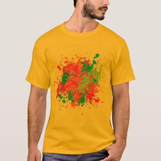 T-shirt Un Neon Vibrant Splash Art Abstrait (Devant)