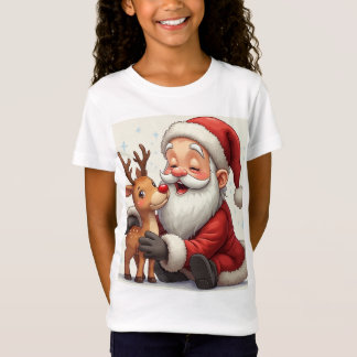 T-Shirt Un Noël heureux avec un joli Père Noël touchant