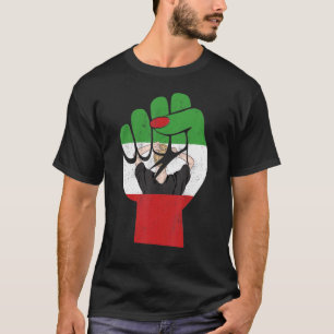 T-shirt Un nouveau drapeau iranien avec une fille, une fem