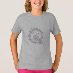 T-shirt Un oiseau parmi les anneaux de fleurs