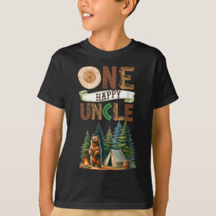 T-shirt Un Oncle Heureux Campeur Premier Anniversaire Camp