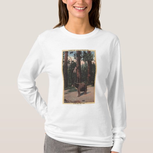 T-shirt Un ours Brown dans les bois (Devant)