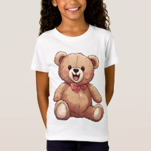 T-Shirt Un ours en peluche souriant avec une cravate à arc
