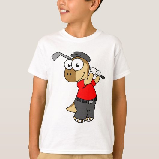 T-shirt Un Pachycéphalosaure Dinosaure Jouer Golf. (Devant)