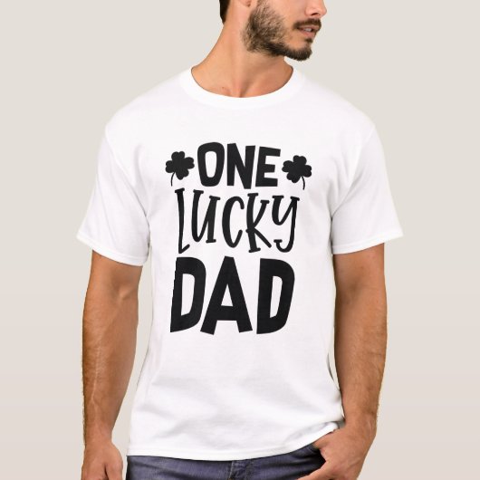 T-shirt Un papa chanceux (Devant)