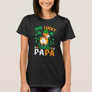 T-shirt Un papa chien chanceux de corgi Saint-Patrick