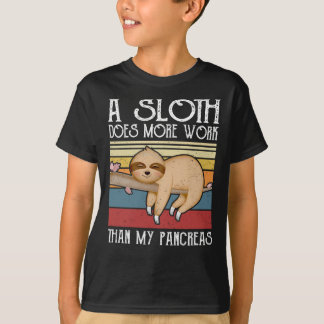 T-shirt Un Paresseux Fonctionne Plus Que Mes Pancréas, Le 
