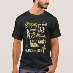 T-shirt Un pas dans mon 55e anniversaire avec la grâce de