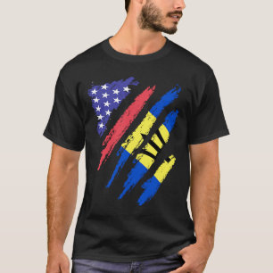 T-shirt Un Patriote Américain De La Barbade Drapeau Du Coe