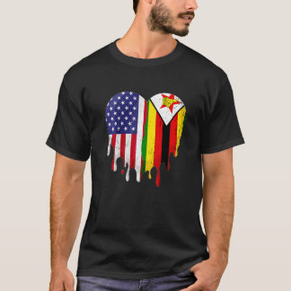 T-shirt Un Patriote Américain Du Zimbabwe Cultive La Fonte
