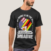 T-shirt Un patriote américain du Zimbabwe grandit fière de (Devant)