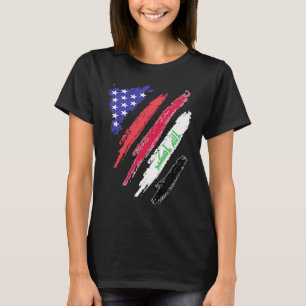 T-shirt Un Patriote Américain Irakien Grève Un Drapeau Coe