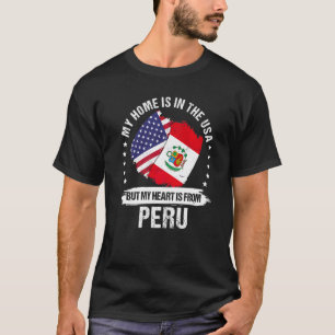 T-shirt Un Patriote Américain Pérou Drapeau Racines Améric