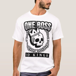 T-shirt Un patron pas de roi crâne avec couronne rebelle