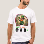 T-shirt Un père chanceux - Pot de plaisir de Leprechaun (Devant)