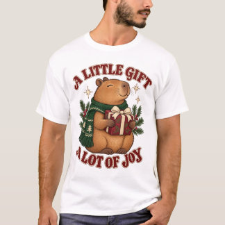 T-shirt Un petit cadeau, beaucoup de joie Capybara de Noël