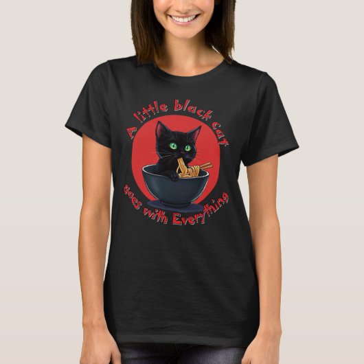 T-shirt Un Petit Chat Noir Va Avec Tout (Devant)