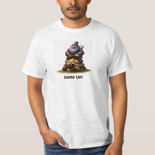 T-shirt Un petit guerrier nome Poster avec sa tortue (Devant)