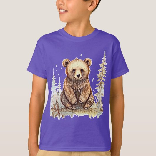 T-shirt Un petit ours mignon - Design artistique d'illustr (Devant)