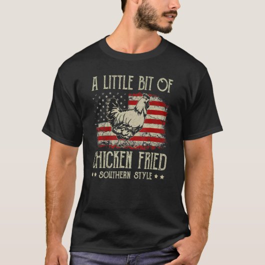 T-shirt Un Petit Peu De Poulet Frit Vinta De Style Sud (Devant)