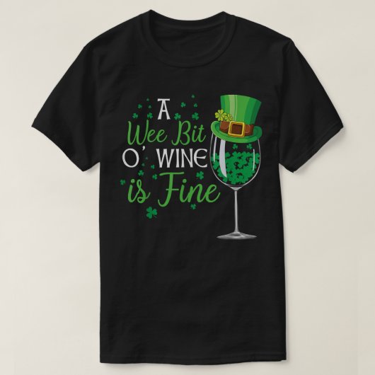 T-shirt Un petit peu de vin St Patrick's Day  Amusant Amou (Design devant)