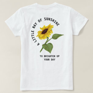 T-shirt Un Petit Rayon De Sunshine Texte Tournesol Blanc