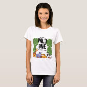 T-shirt Un peu sauvage se trouve en chemin baby shower (Devant entier)