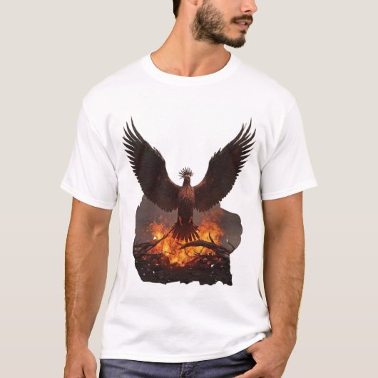 T-shirt Un phénix qui s'élève des cendres sur un terrain v (Devant)