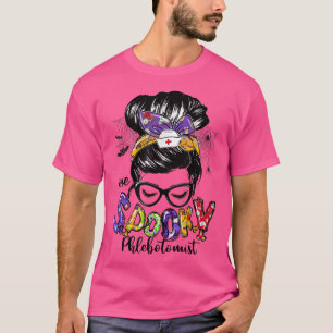 T-shirt Un phlébotomiste Éffrayant Messy Bun Halloween heu