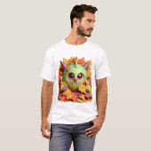 T-shirt Un poireau mignon, chartreuse et mauve (Devant entier)