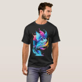 T-shirt Un poisson aux multiples couleurs volant (Devant entier)