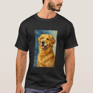 T-shirt Un portrait de Golden Retriever dans le style arti