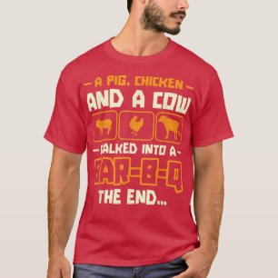 T-shirt Un Poulet De Cochon Et Une Vache Se Promenèrent Da