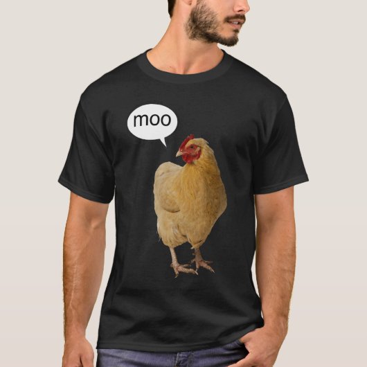 T-shirt Un poulet dit Moo (Devant)