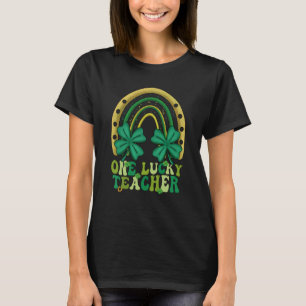 T-shirt Un professeur chanceux Groovy Rétro Arc-en-ciel Sa