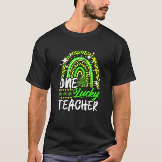 T-shirt Un Professeur chanceux Rainbow Joyeux St Patrick J (Devant)