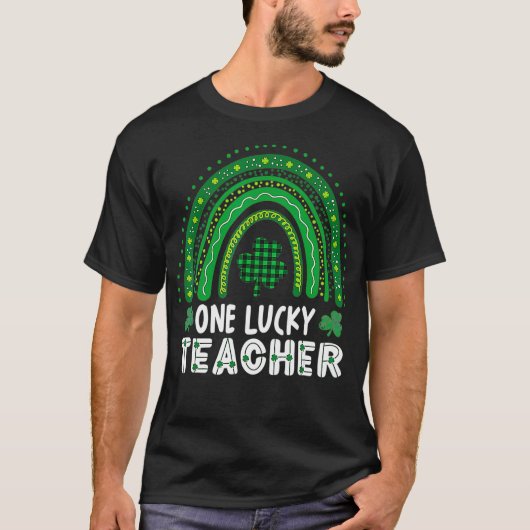 T-shirt Un professeur chanceux Rainbow St Patricku2019s Da (Devant)