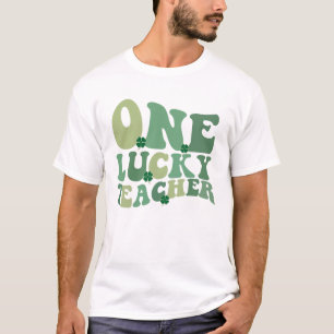 T-shirt Un professeur chanceux Saint-Patrick Rétro Groovy