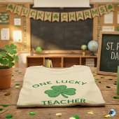 T-shirt Un professeur chanceux Saint-Patrick Shamrock Vert