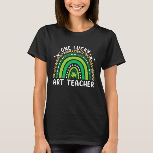 T-shirt Un professeur chanceux Saint Patrick's Day Rainbow (Devant)